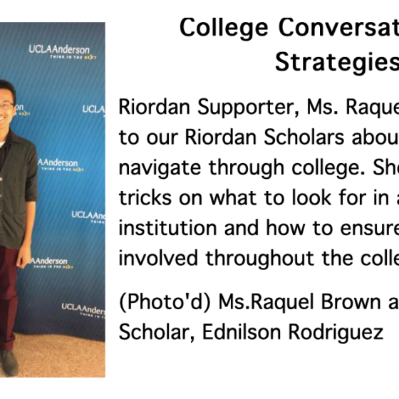 Youth mentor, UCLA Anderson- Riordan Scholars